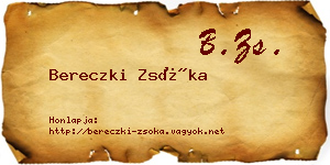 Bereczki Zsóka névjegykártya